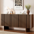 ONBRILL 63" Fluted Sideboard Cabinet with Storage Adjustable Shelves Walnut