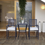Patio Bar Set, 3 PCS Rattan Wicker Outdoor Furniture Set with Cushioned Stools and Table, Backyard Bistro Dining Set for Lawn Deck Poolside Porch Garden