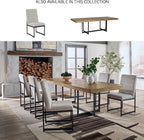Signature Design by Ashley Tomtyn Dining Chair, Set of 2, Cushioned Polyester Side Chairs with Sturdy Metal Frame, Modern Urban Style for Kitchen or Dining Room, Light Beige & Gunmetal Gray