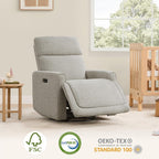 CHITA Power Swivel Glider Recliner Chair with Power Headrest, Light Grey