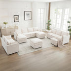 27" Large Square Ottoman with Storage, Modern Upholstered Footrest with Anti-Slip Legs for Couch Coffee Table Living Room, Bedroom, Entryway, Chenille Beige