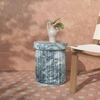 Tov Furniture Serafina Marble Pattern Concrete Indoor/Outdoor Side Table