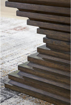 Signature Design by Ashley Hannodream Modern End Table with Architectural Geometry Design, Dark Brown