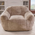 Homguava Giant Bean Bag Chairs for Adults,Large Bean Bag Couch with Arms | Big Beanbag Chair with Memory Foam Filled,Oversized Bean Bag Sofa,Faux Fur Floor Sofa Chair for Bedroom Living Room-Khaki