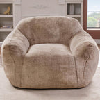 Homguava Giant Bean Bag Chairs for Adults,Large Bean Bag Couch with Arms | Big Beanbag Chair with Memory Foam Filled,Oversized Bean Bag Sofa,Faux Fur Floor Sofa Chair for Bedroom Living Room-Khaki