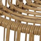 Boho Style Polyethylene Rattan Side Table, Cage Frame Structure with Tightly Wrapped Handcrafted Wicker
