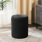 Joveco Round Ottoman Footrest, Upholstered Vanity Stool for Makeup Living Room Bedroom