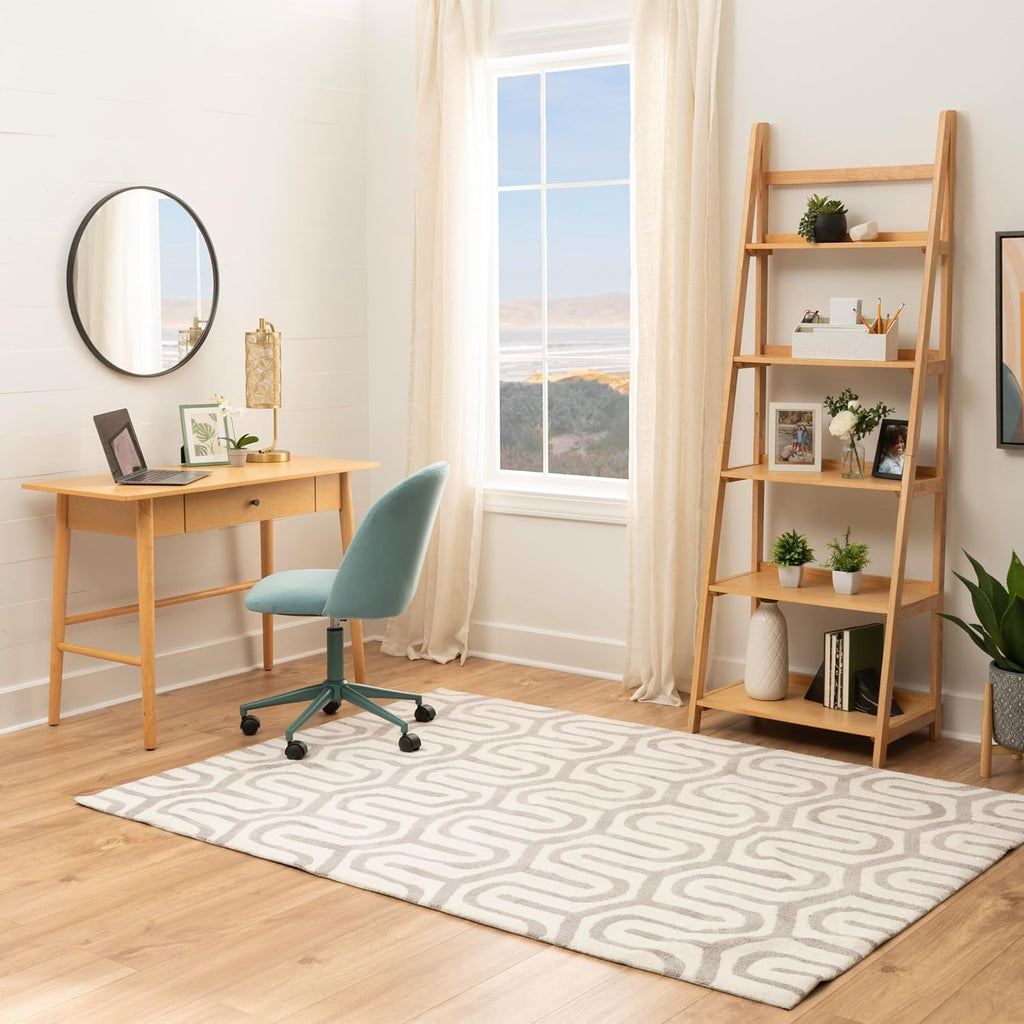 Linon Melissa Natural Wooden Five Shelf Ladder Bookcase