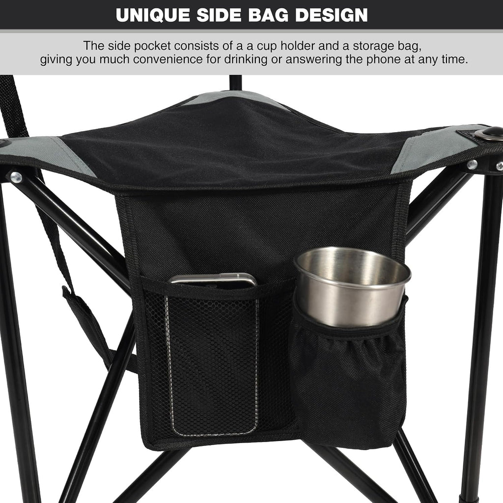 REDCAMP Tripod Hunting Chair for Blinds, Folding Lightweight Portable Fishing Chair for Adults Hunting Stools with Backrest, Golf Chairs for Spectators, Black