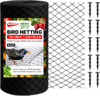 Heavy Duty Bird Netting for Garden Protection & Fruit Trees, 13x40 Ft with 10 Stakes – Black Anti-Bird Net for Poultry, Deer, & Squirrel Protection, Durable Nylon Mesh for Garden and Yard Use