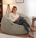 Large Bean Bag Chairs 3FT Big Adults BeanBag Chairs with Filler Memory Foam | Luxurious Braided Fabric,Washable Removable Cover,Comfy Bean Bag with Filling Lounging Gaming Bedroom Dorm Room | Brown 3FT