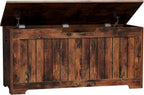 Wooden Storage Chest,30/40 Inch Storage Trunk w/2 Safety Hinges, Storage Bench, Modern Lift Top Chest Box Organizer (Rustic Brown, 40 Lx 15.7 W x19 H Inch)