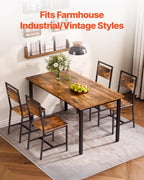 VEVOR Dining Chairs Set of 2, Wooden Chairs with Metal Frame and Backrest, Easy to Assemble Leather Side Chair, Modern Farmhouse Walnut Chair for Kitchen Living Room, Rustic Brown and Black