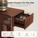 Airynee 63 Inches Long Console Table for Entryway with Drawers, Wooden Sofa Table Behind Couch, Industrial Entry Table for Living Room, Foyer, Hallway, Walnut