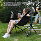 TIMBER RIDGE Hammock Camping Chair, Oversized Swinging Chair, 400lbs Load | Portable Folding Rocking Camping Chair with Adjustable Back & Seat Height for Outdoor Lawn, Backyard and Patio