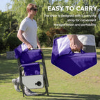 Colegence Oversized Directors Camping Chair Set of 2 Support 600 LBS, Heavy Duty Folding Outdoor Chairs with Side Pocket and Adjustable Side Table for Outside Beach,Lawn,Fishing, Deep Purple