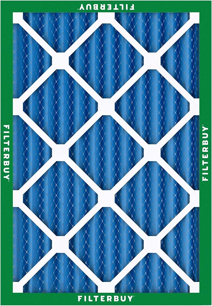 Filterbuy 18x24x2 Air Filter MERV 13 Optimal Smoke & Allergy Defense (3-Pack), Electrostatic Pleated HVAC AC Furnace Filters Replacement, Made in USA (Actual Size: 17.38 x 23.38 x 1.75)