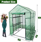 Greenhouse for Outdoors,Walk in 3-Tier 6 Shelves Green House w/ Roll-Up Zippered Door Anchors and Ropes,Waterproof & UV Protected Plant Garden Hot House for Garden Patio Backyard,57 x 57 x 76''