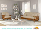 Nirvana Futons Westfield Futon Set - Queen Size, Frame, 8" Mattress, Twill Khaki Cover