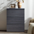 SICOTAS Fluted Buffet Cabinet with Storage, 3-Drawer Sideboard Cabinet, Modern Mid-Century Coffee Bar Cabinet for Living Room, Entryway, Kitchen
