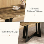 Tribesigns 47-Inch Dining Table for 2-4 People, Small Kitchen Table with Sturdy Pedestal Base, Farmhouse Wood Kitchen & Dining Room Furniture for Small Spaces, Rustic Brown and Black