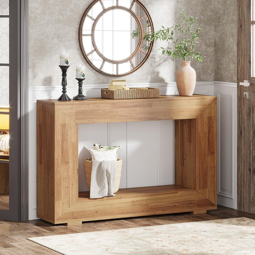 Tribesigns Farmhouse Console Table, 47 Inches Entryway Console Table with Storage, Industrial Hallway Accent Table for Living Room, Entrance