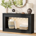 Rresyet 55" Long Console Tables with LED Lights, Narrow Console Tables for Entryway, 2-Tier Table Behind The Sofa, Modern Hallway Accent Table for Living Rooms, Corridors, and Foyers (Black)