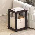 Furinno Simplistic Side Table Set of 2, End Table, Night Stand, Nightstand, Bedside Table, for Living Room, Bedroom, Dark Mocha