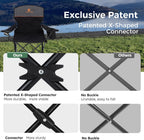ALPHA CAMP Folding Camping Chair for Adults Lawn Chair for Camping Outdoor | Support 250 LBS Portable Camp Chairs with Cup Holders Cooler Pouch 2 Pack