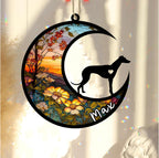 Personalized Dog Memorial, Custom Name Greyhound Dog Christmas Ornament with Name, Custom Breeds, Pet Loss Light Catcher, Gifts for Lovers Loss of Pet Sympathy on Mothers Day Christmas