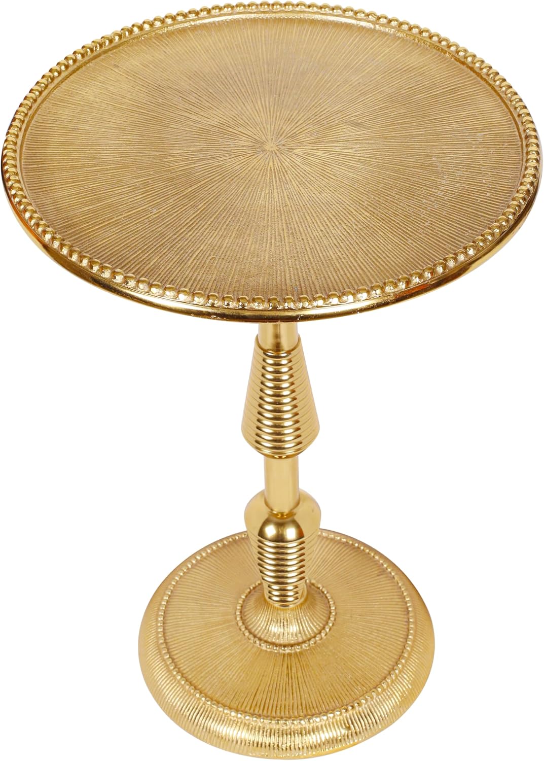 CLEENTABLE Modern Round Gold End Table - 15" Width x 21" Height Metal Side Table for Living Room, Bedroom & Small Spaces - Luxury Gold Finish Accent Table