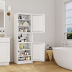 Ckzbx Tall Narrow Storage Cabinet 66.93" H Tall Bathroom Cabinet Metal Pantry Cabinets, 4 Adjustable Shelves for Kitchen, Home Office, Living Room, Dinning Room (20 inches Wide White)
