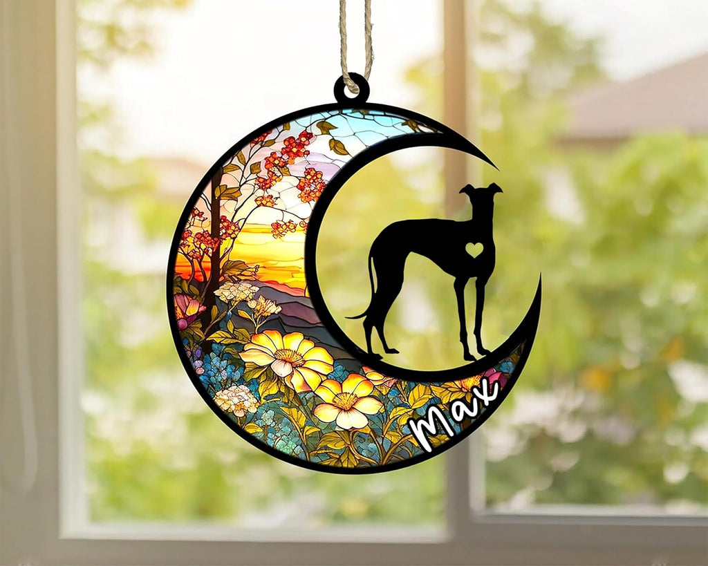 Personalized Dog Memorial, Custom Name Italian Greyhound Dog Christmas Ornament with Name, Custom Breeds, Pet Loss Light Catcher, Gifts for Lovers Loss of Pet Sympathy on Mothers Day Christmas