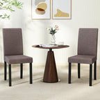 GOFLAME Upholstered Dining Chairs Set of 4, Fabric Kitchen Chairs with Padded Seat, Tilt Backrest, Rubber Wood Legs, Armless Side Chairs for Dining Room, Living Room, Restaurant, Brown
