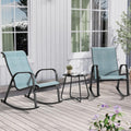 Grand patio Outdoor 3-Piece Patio Bistro Rocking Chair Set Rocker Seating Outside for Front Porch Garden Patio Backyard Blue