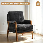 RNKSFX Black Accent Chair for Bedroom & Living Room, Mid Century Modern Accent Arm Chair, Upholstered Anthropologie Accent Chair with Solid Wood Frame, Fabric