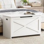 GarveeHome 30 in Storage Chest, Wooden Storage Bench with Safety Hinge, Easy Assembly, Large Shoe Bench for Entryway, Living Room, Bedroom