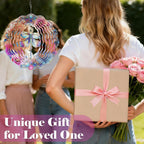 Dragonfly Wind Spinners, Dragonfly Gifts for Women, 12-Inch 3D Kinetic Stainless Steel Metal Wind Spinners Outdoor Indoor Hanging Decor for Garden Yard Art