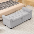 49" End of Bed Storage Bench for Bedroom, Upholstered Storage Ottoman | Easy Assembly with Instructions, Pet Friendly, Polyester Fabric Ottoman Bench for Bedroom, Living Room, Window, Entryway