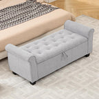 49" End of Bed Storage Bench for Bedroom, Upholstered Storage Ottoman | Easy Assembly with Instructions, Pet Friendly, Polyester Fabric Ottoman Bench for Bedroom, Living Room, Window, Entryway