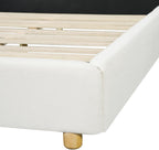 Merax Queen Size Boucle Upholstered Platform Bed Frame with Headboard,Modern Soft Fabric for Bedroom with Wood Slats Support for Bedroom
