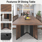 Hlivelood 94Inch Large Dining Table for 8 10 People,Wooden Rectangular Kitchen Table W/Waterproof Tabletop,Large Rectangle Furniture W/Adjustable Legs,Brown Dinner Table for Kitchen Dining Room(94IN)