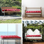 IPYNBAP Outdoor Bench Cushion, 48x18x5 Inch, Waterproof Bench Cushion for Outdoor/Indoor Furniture, Tufted Patio Bench Seat Cushion, Fade Resistant Outdoor Cushions for Porch Swing Couch, Burgundy