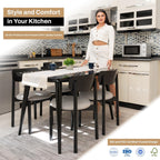 BISCHAIR Wooden Dining Chairs Set of 4 Mid Century Upholstered Modern Kitchen Table Chairs for Room Furniture with Durable Premium Ergonomic Design (Keynote, Black)