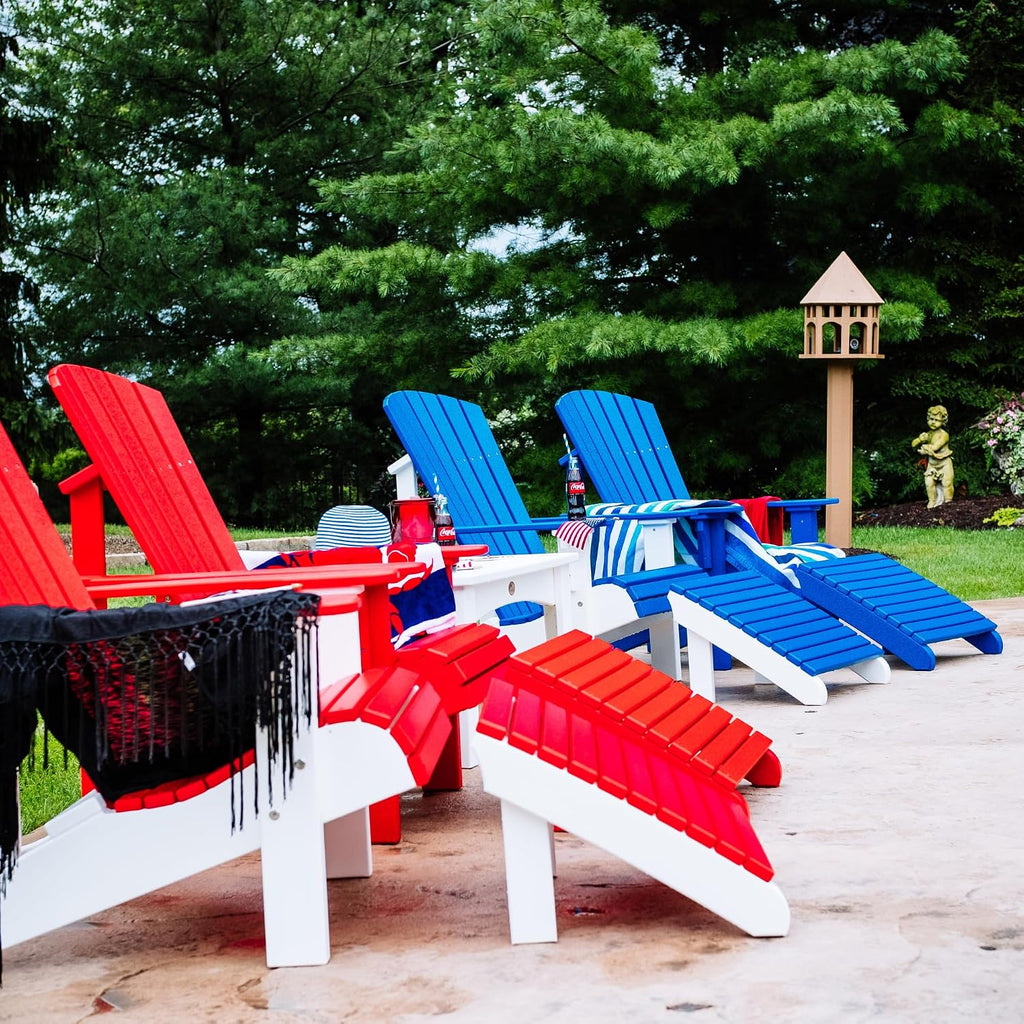 Deluxe Adirondack Footrest - Poly - Lime Green & Black