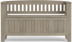 SIMPLIHOME Acadian Solid Wood 48 inch Wide Storage Bench that Seats 2 and 36 inch Wide Storage Cabinet in Distressed Grey for the Living Room, Entryway, and Family Room, Transitional Style