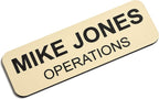 Custom Engraved Name Tag Badges – Personalized Identification with Pin or Magnetic Backing, 1 Inch x 3 Inches, Almond/Black