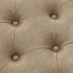 Zihanhome Leather Ottoman with Storage, Upholstered Button Tufted Ottoman Foot Rest, Foot Stools, 24" Rectangle Ottomans with Storage for Living Room, Bedroom, Dorms and Apartments (Taupe Brown-PU)