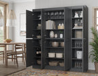 Palace Imports Solid Wood Kitchen Pantry Cabinet – 71.5" Tall x 65" Wide – Wooden Storage Cabinet with 8 Shaker Doors & 12 Adjustable Shelves – Gray, 100% Eco-Friendly Wood, Made in Brazil, Cupboard