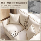 52" Loveseat Sofa, L-Shaped Cloud Love Seat Couches with Ottoman